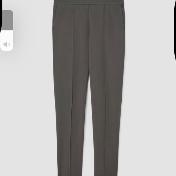 EILEEN FISHER Washable Flex Ponte Pintuck Pant - Grove Sz L - Picture 6 of 8